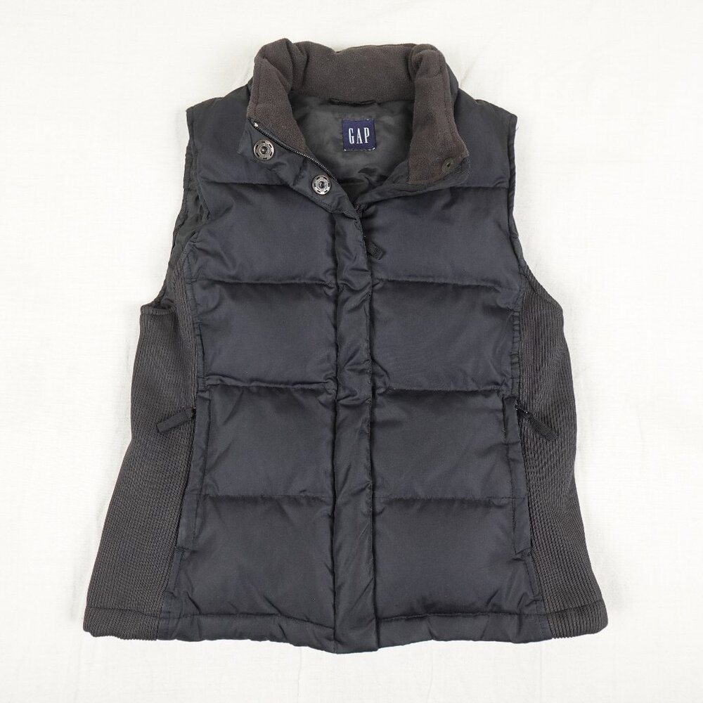 GAP Down Puffer Vest Women's XS Stretchy Ribbed Sides Outdoor Casual